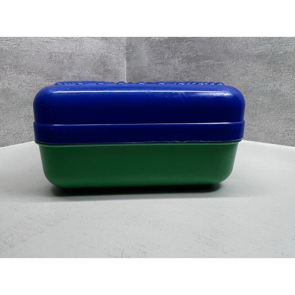 Vintage 90s Spacemaker Pencil Box Case Made in the USA Blue/Green